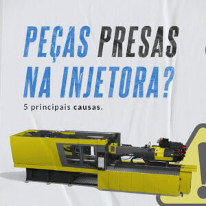 peça presa na máquina injetora de plástico